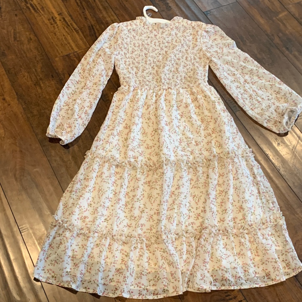 Petal & Pup Cream Floral Long Sleeve Dress